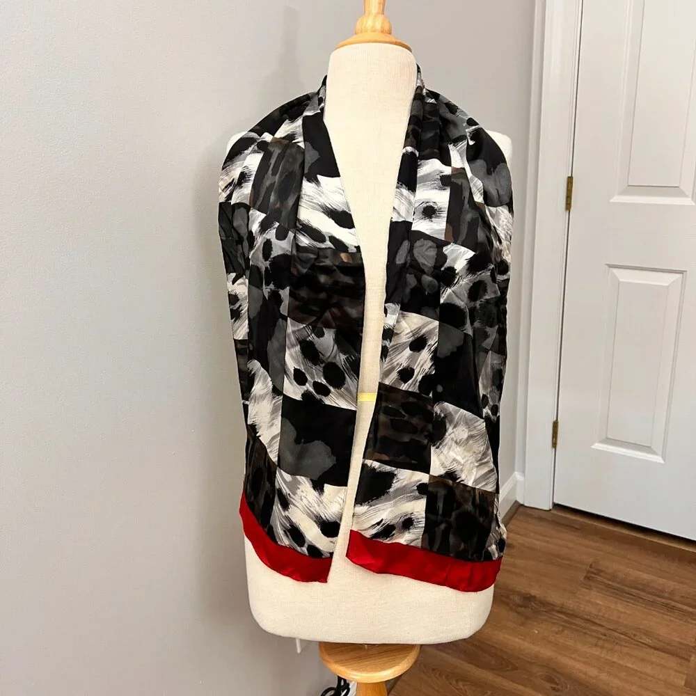 Echo Animal Print Patchwork Silk Scarf Vintage